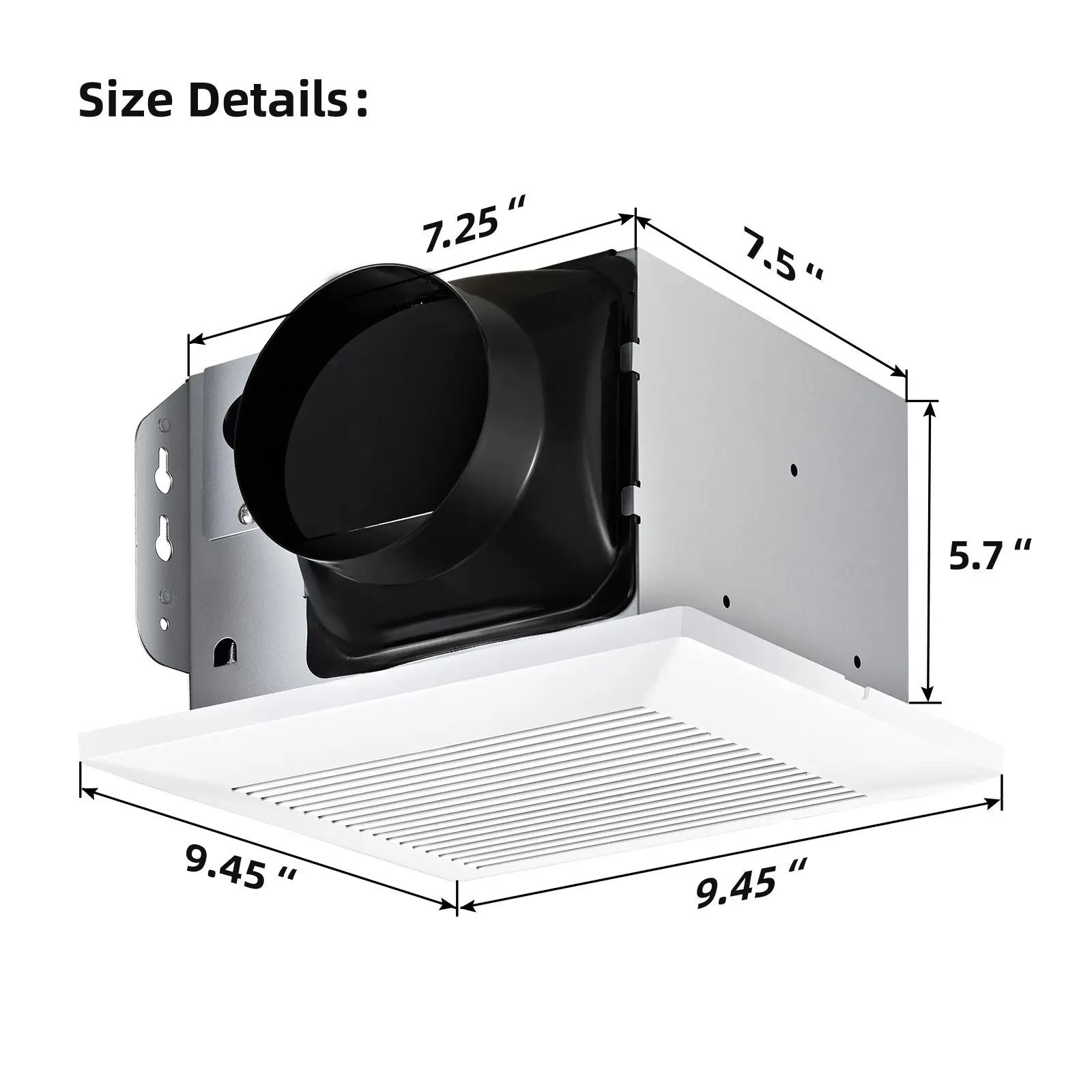 Bathroom Exhaust Ventilation Fan, 110, CFM, Ceiling - detail 6