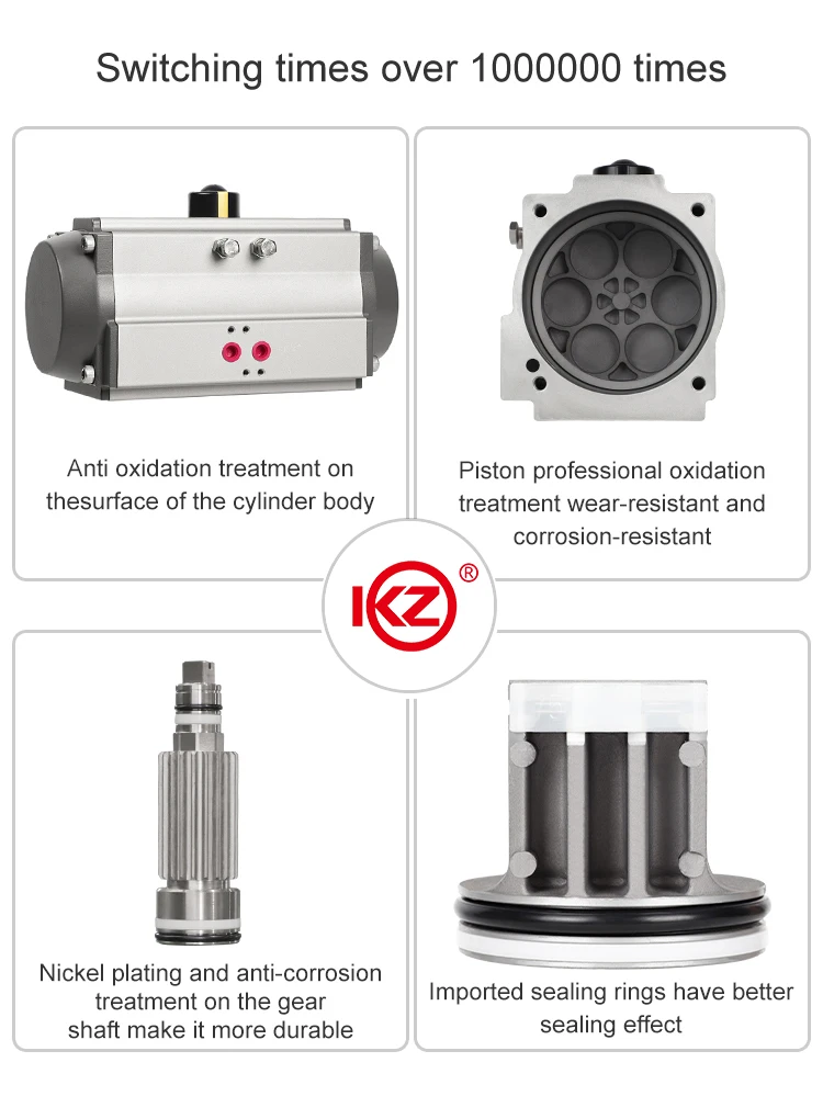Aluminum Alloy At160-400 Pneumatic Valve Actuator Double/Single Action Rotary Spring Return Ball Butterfly Valve
