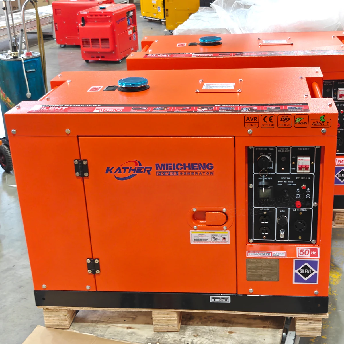 KATHER Intelligent Diesel Generator 5KW 8KW 10KW 12KW 15KW Portable Power Generator Diesel Silent 10KVA 5KVA Générateur 50/60HZ
