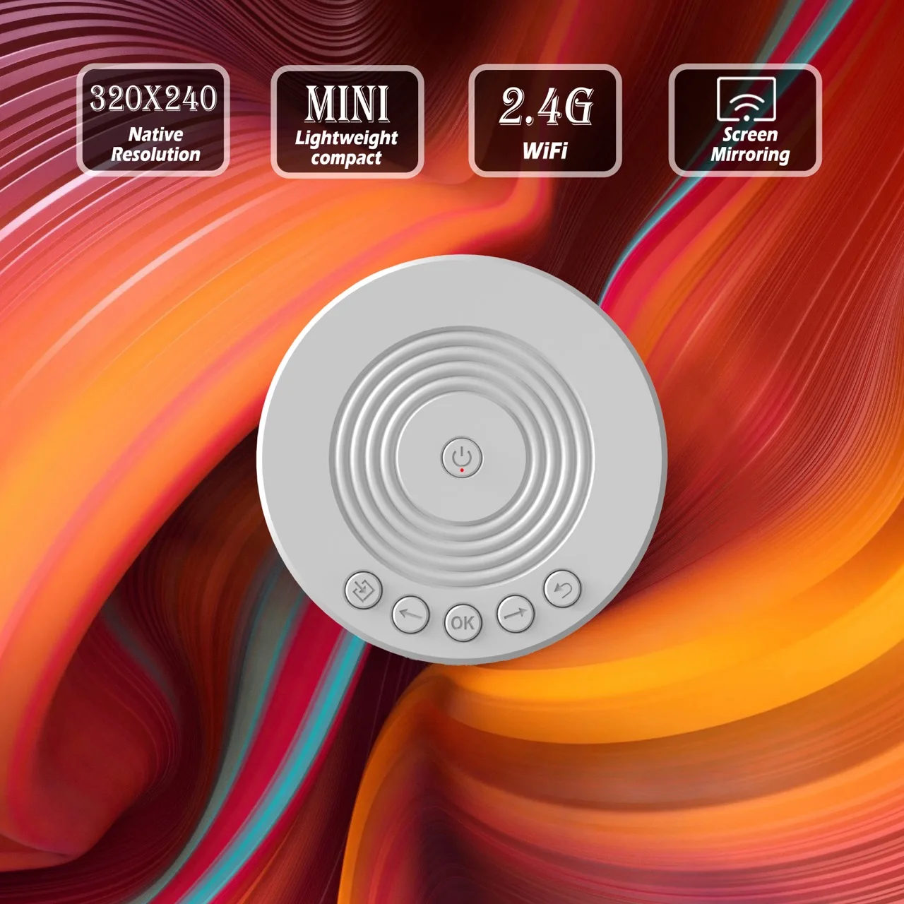 Customize Native 320x240 Small Projector 2023 New USB 2.4G Wi-fi Play Wired Connect E-book Operated by USB-C Built-in Speaker