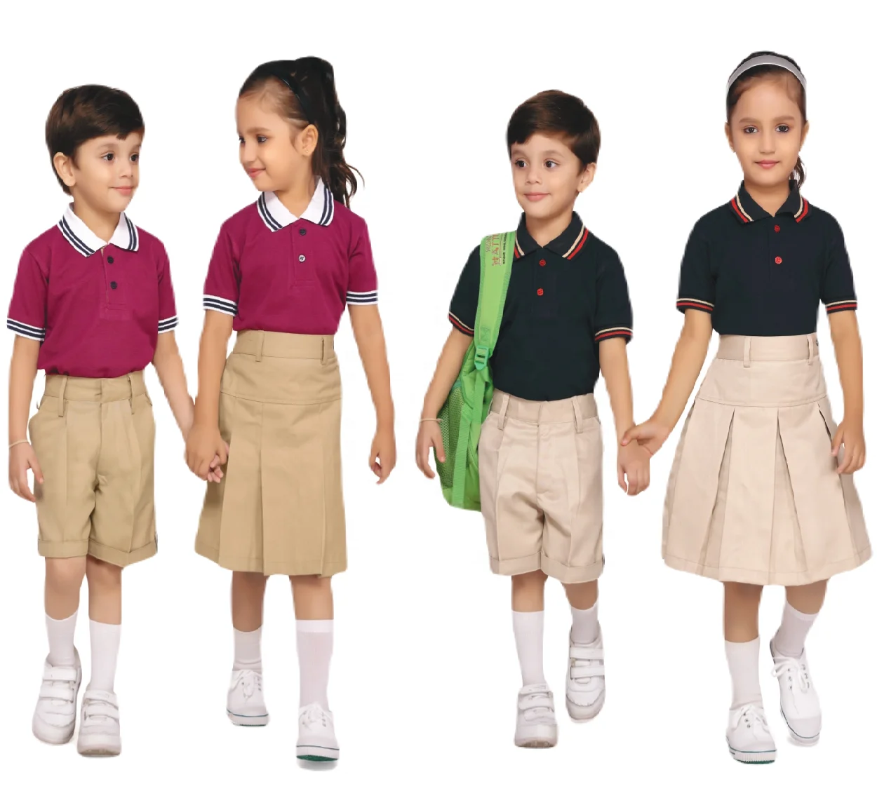 High Quality Custom Logo Uniform Dress Set for Children Primary School Uniforms for Boys and Girls