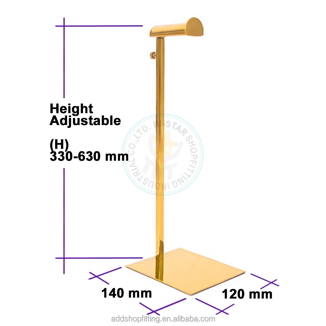 For Stainless Steel Custom Logo Luxury Chrome Modern Polish Promotion Rack Purse Backpack Bag Handbag Display Stand