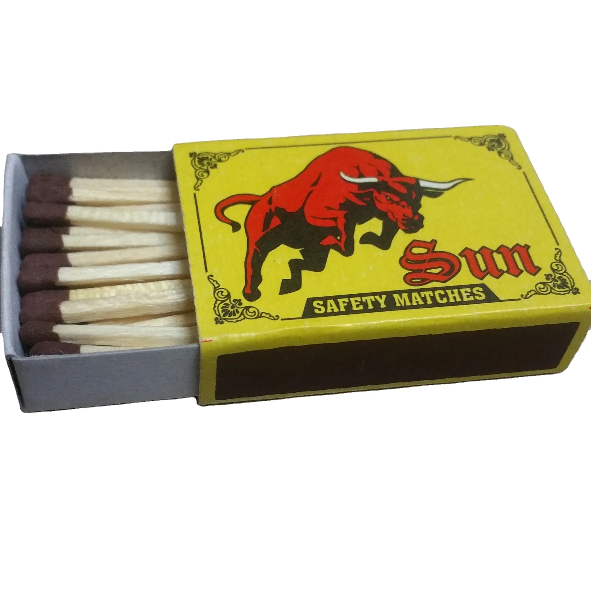 Safety Wooden Match Box with Colorful Black/White Match Head Household Gift Outdoor Wedding Candle Matchstick Made Wax Cardboard