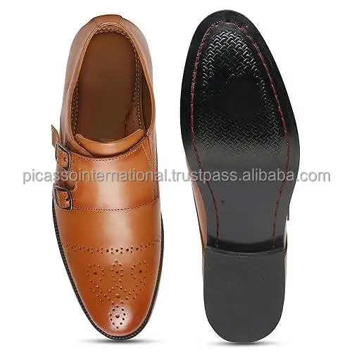 Wholesale Supplier of Worldwide Selling Premium Quality Stylish Look Shoes Classic Design Genuine Leather Monk Boots for Men