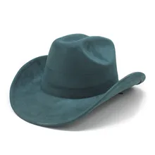 Wholesale Custom Logo Vegan Suede Western Cowboy Hat Men Women Adjustable Wide Brim Outdoor Riding Travel Party Fashion