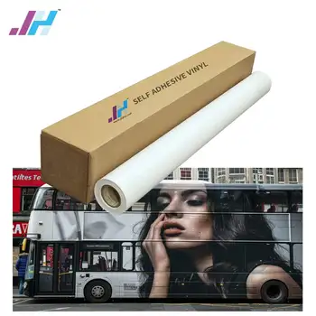 Wholesale 80micron high tack removable water proof outdoor Eco Solvent printable white PVC Self Adhesive Vinyl roll for car.