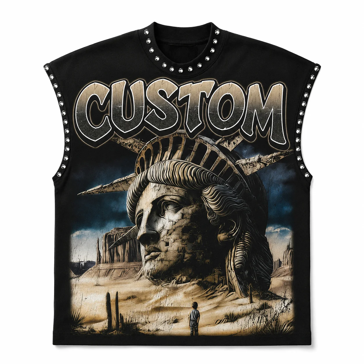 Glory Custom Rhinestone Graphic Printed Tank Top 100 % Cotton Soft Eco Friendly Vintage Style sleeveless T Shirt For Unisex Wear