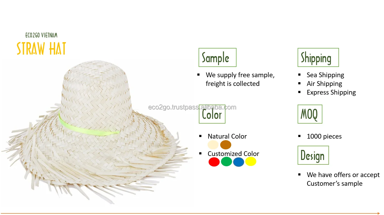 Product New And Biodegradable Straw Hat/straws Hat With Many Color