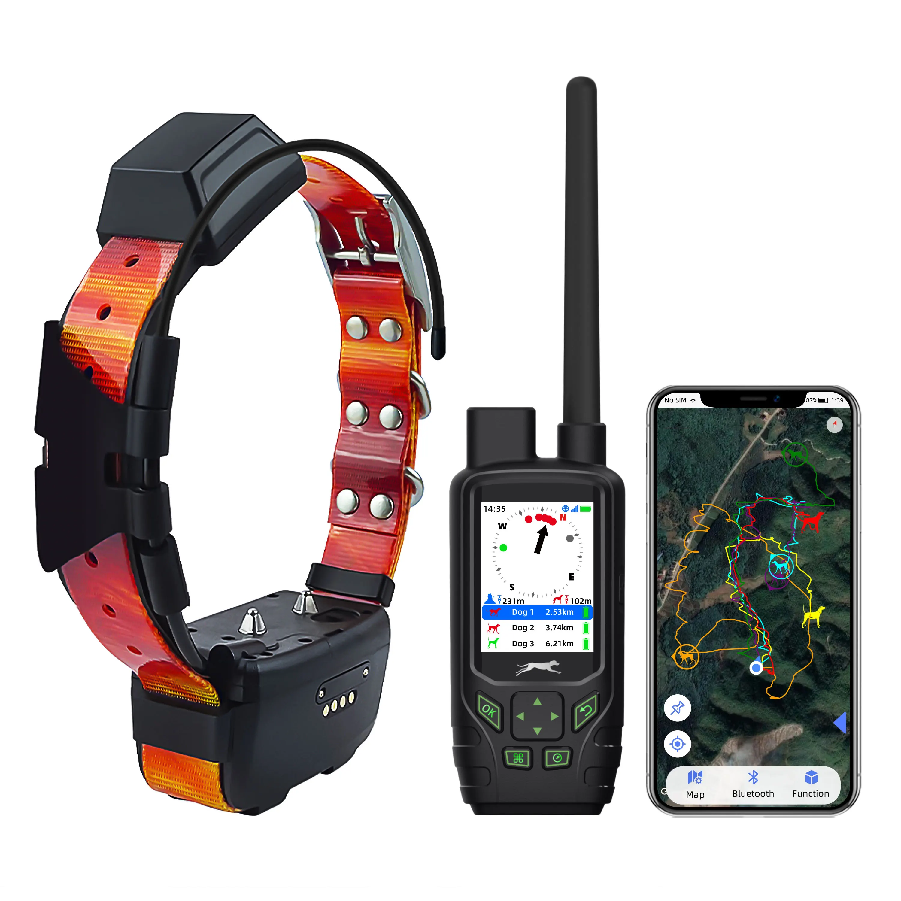 Bird dog tracking system IPX7 waterproof hunting dog collar GPS hunting dog tracking system GPS / 4G tracking device