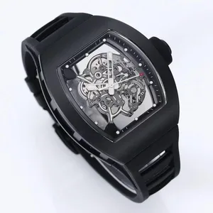 New 2026 Hot Selling Designer Black Ceramic Watch for Men High-End Business Mechanical Rubber Band Water Resistant Pointer
