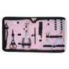 White Hair extension tools kit In Pink Case