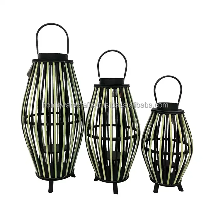 Lt324 Vietnamese Corner Floor Decorative Rattan Candle Holders Lantern ...