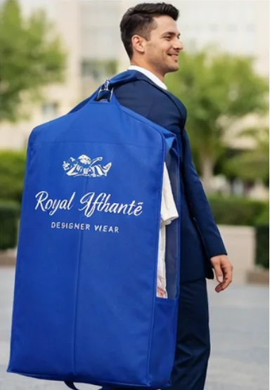 Wholesale Custom Logo Natural Cotton Eco Friendly Foldable Reusable Tote  Zip Lock Hanging Suit Cover Muslin Garment Bag Ribbon