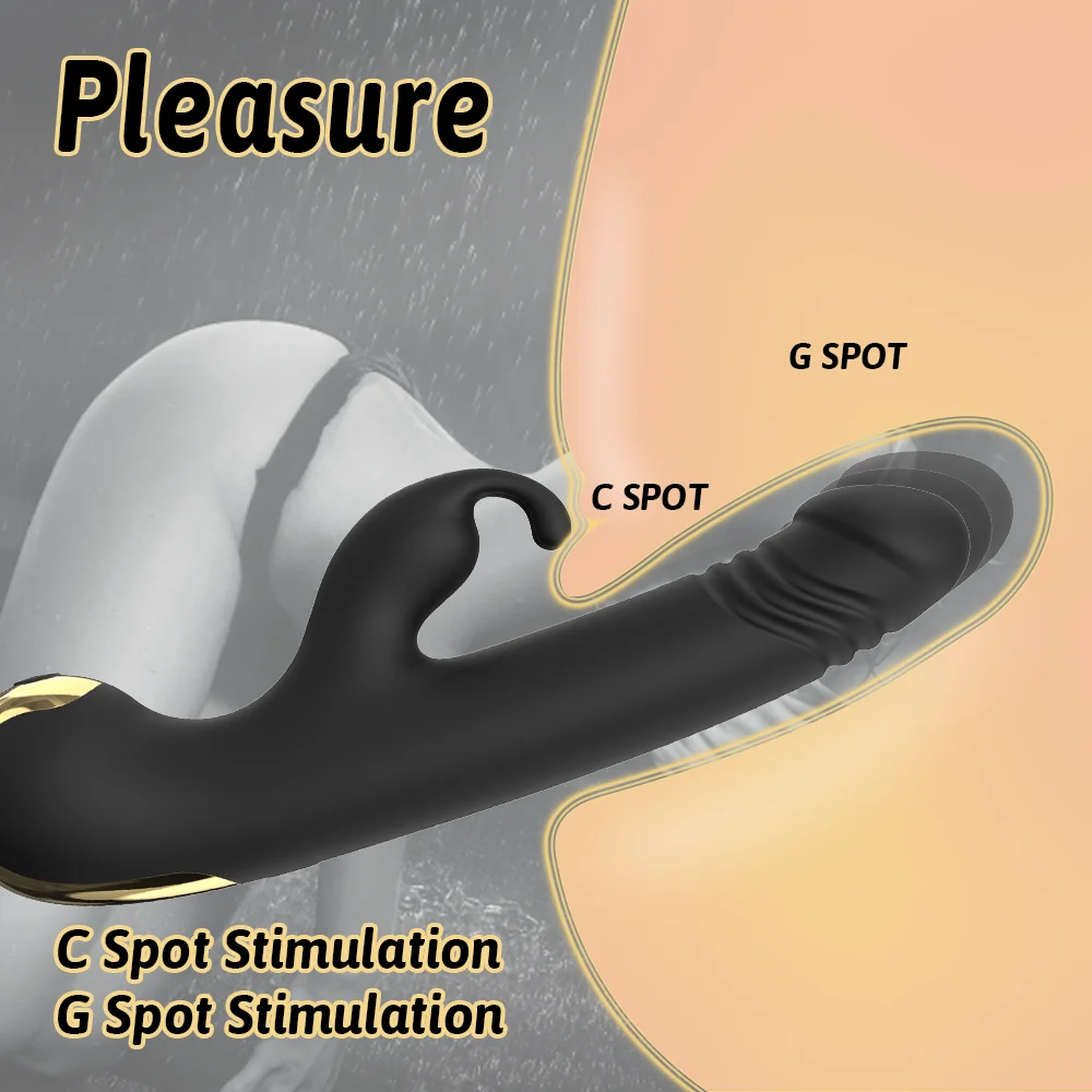 S-HANDE Powerful Rabbit Style Silicone Vibrator with Thrusting Vibration Massage Feature for Girl
