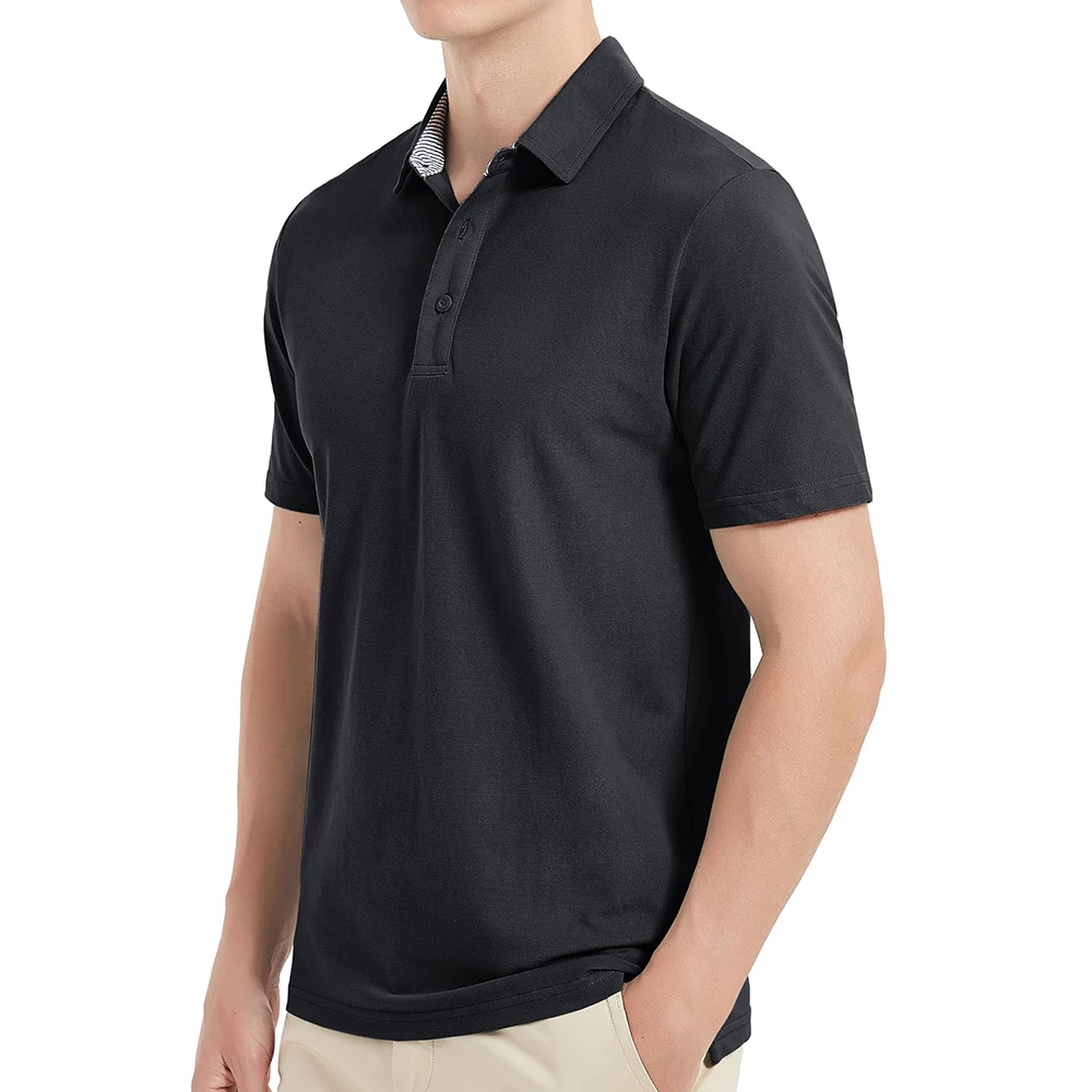 polo shirts High Quality Anti-Wrinkle Solid Long Blank Collar for Shirt White Unisex Embroidered for Custom Logo Men