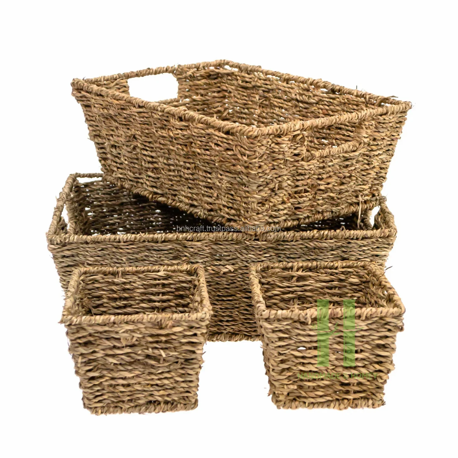 New Design Handwoven Water Hyacinth Storage Basket Bathroom Storage