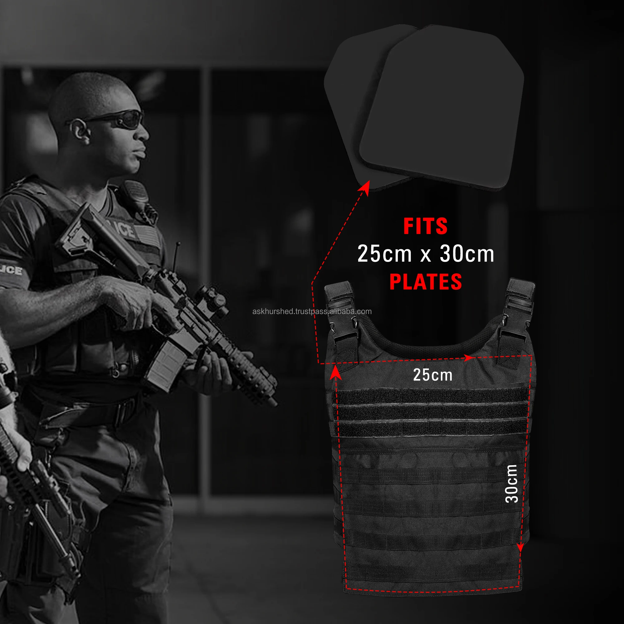 Molle Vest Plate Carrier Protective 1000d Nylon Wear Resistance Front