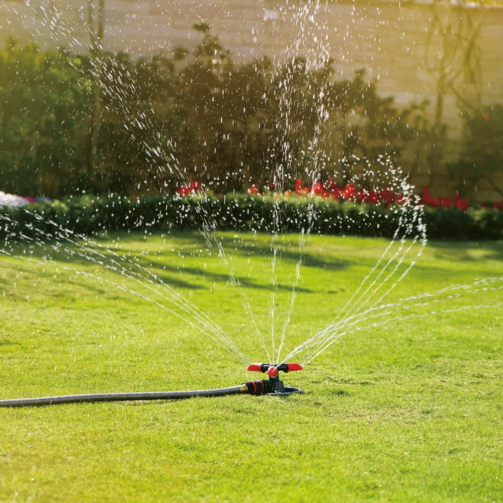 Arroseur De Jardin/pelouse À 3 Bras Rotatif À Vitesse Réglable 360