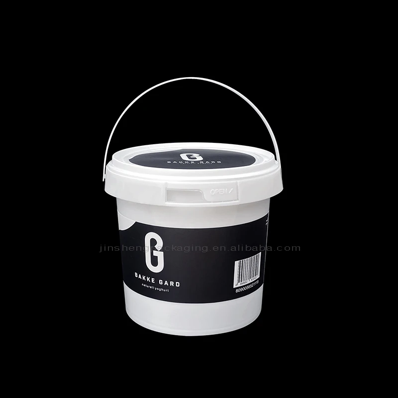 Fast Delivery Factory Price Small MOQ 32oz 1kg 1000ml Plastic Frozen Ice Cream Bucket with Logo & Handle