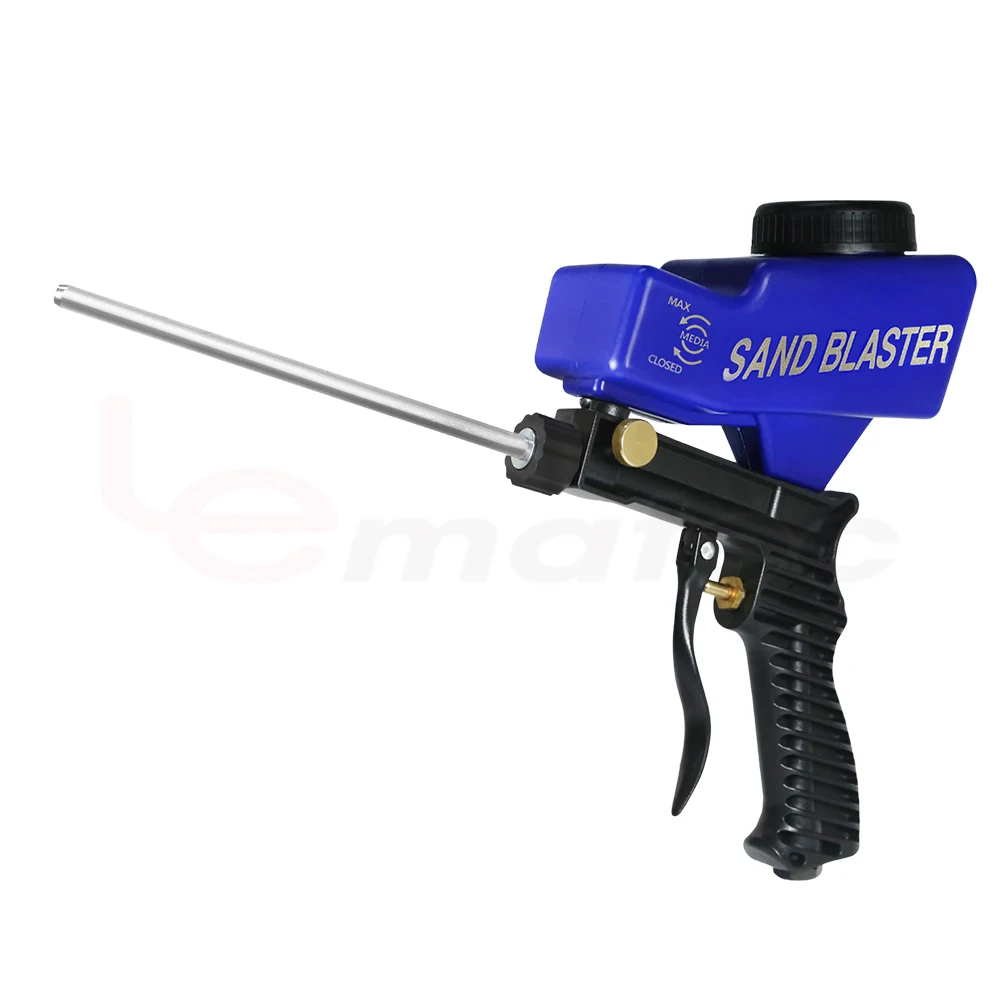 LEMATEC Pneumatic Sandblasting Gun with Portable Media Blaster Nozzle Taiwan Made