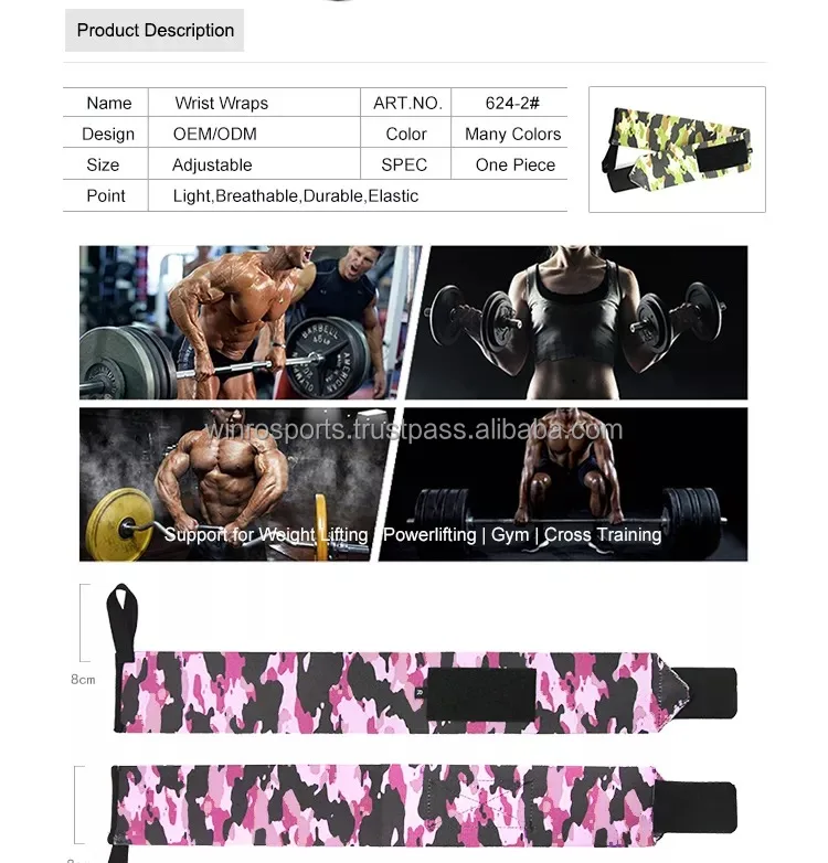 Custom Made Printed Anime Gym Wrist Straps Lifting Custom Wrist Wraps