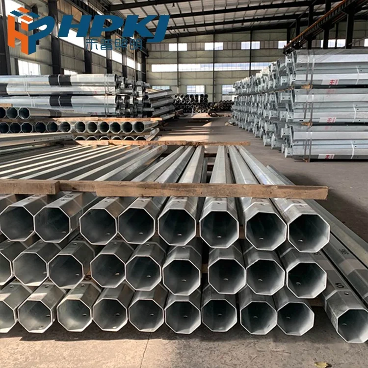 Hepu Hot Dip Galvanized Octagonal Street Steel Lighting Poles High Quality and Cheap Price Light Pole 10M 15M 20M Solar Street l