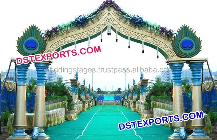 Trending Gold Metal Stands for Welcome Gate Reception Night Metal Stand Welcome Gate Welcome Gate Metal Arches for Wedding