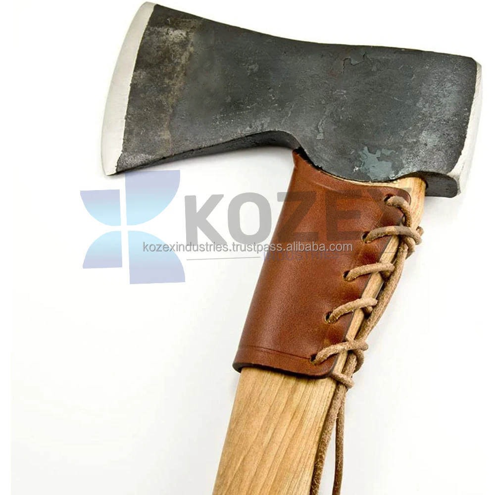 Latest Style Damascus Axe With Leather Brown Cover For Cover Stainless
