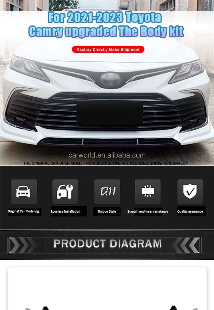 Car Body Kit For Toyota Camry 2021 2022 2023 Abs Material Exterior Part