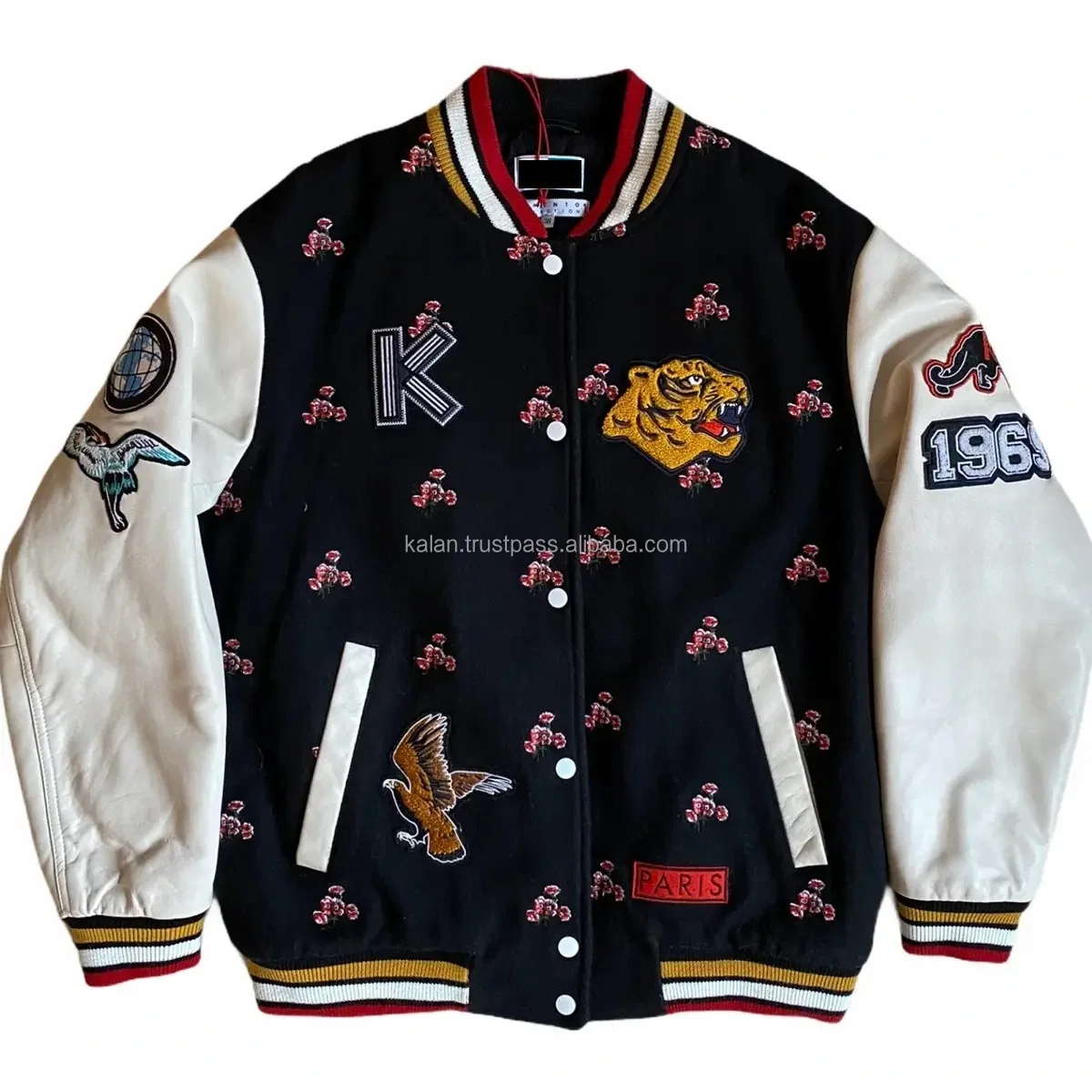 Baseball Embroided Red Tigers Varsity And Letterman Jacket