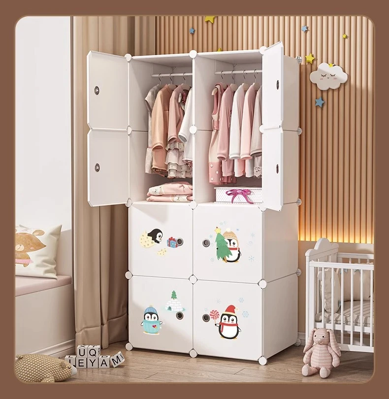 Closet Organizer Baby Cloth Cupboard 8-Door Foldable Plastic Baby