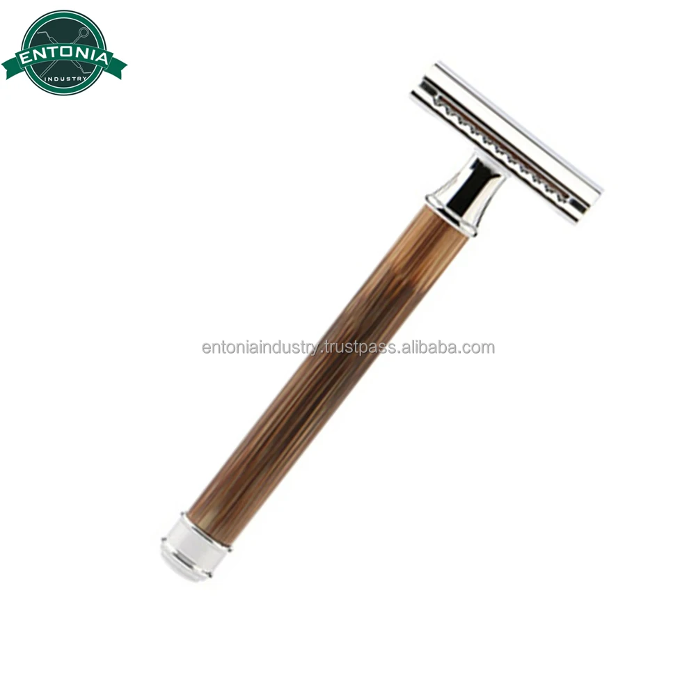 Wood Grain Bamboo Handle Razor For Men Or Women,Double Edge Safety