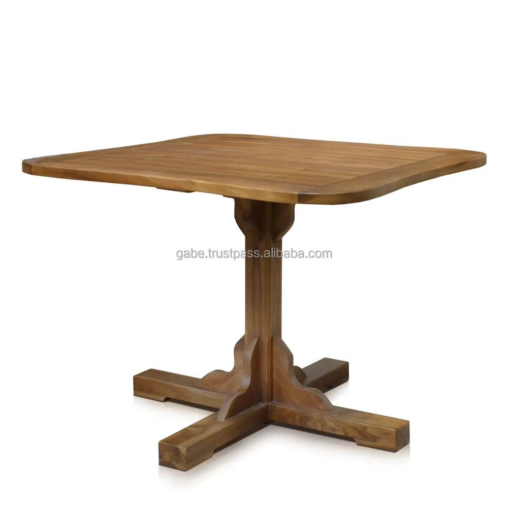 Dining Table Set 4 Chair Solid Teak Wood Natural Color Buy Dining
