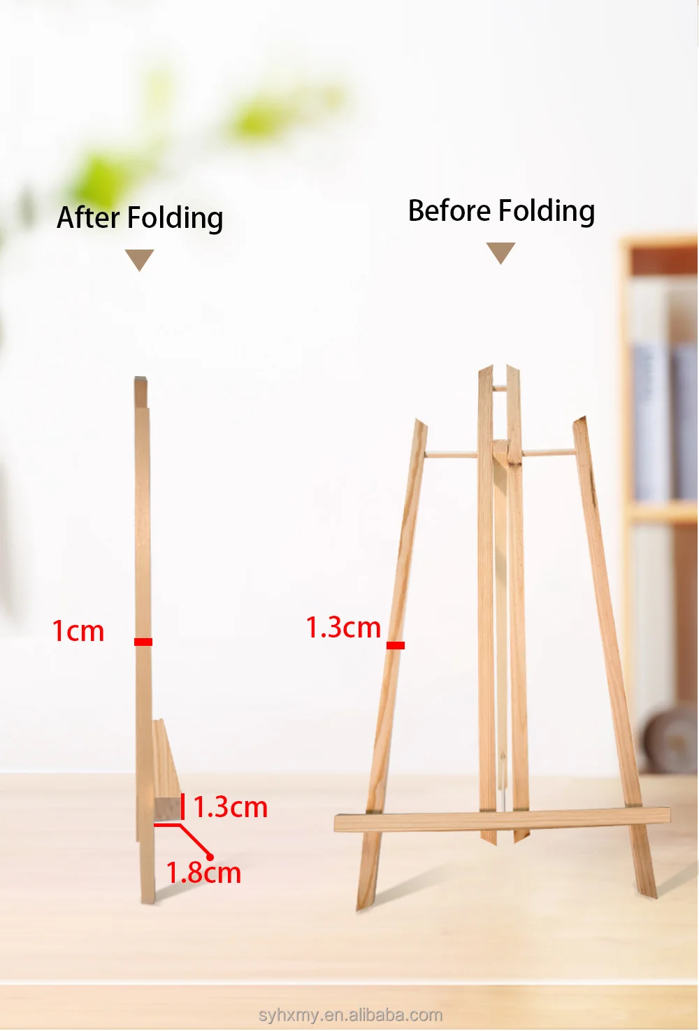 Desktop Easels 30cm Pine Wooden Triangle Art Easel Adjustable For Kids