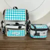 Turquoise & White Checkered