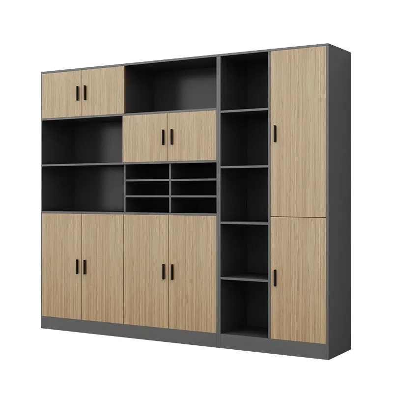 Exquisite Rustic Boss Cabinet Bookcases Bookshelf Wood File Holder for Manager Boss Office Room
