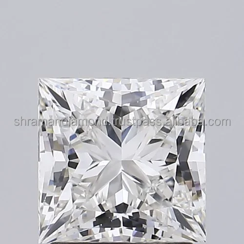Vvs2 Clarity 2.67 Carat Lab Grown Princess Cut Igi Certified Loose