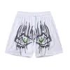 Blanco con gráfico de ojo turco verde.