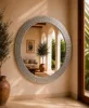 Miroir à cadre texturé doré métallisé