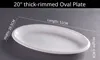 20" thick-rimmed oval Plate