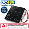 Black DC 48v induction cooker
