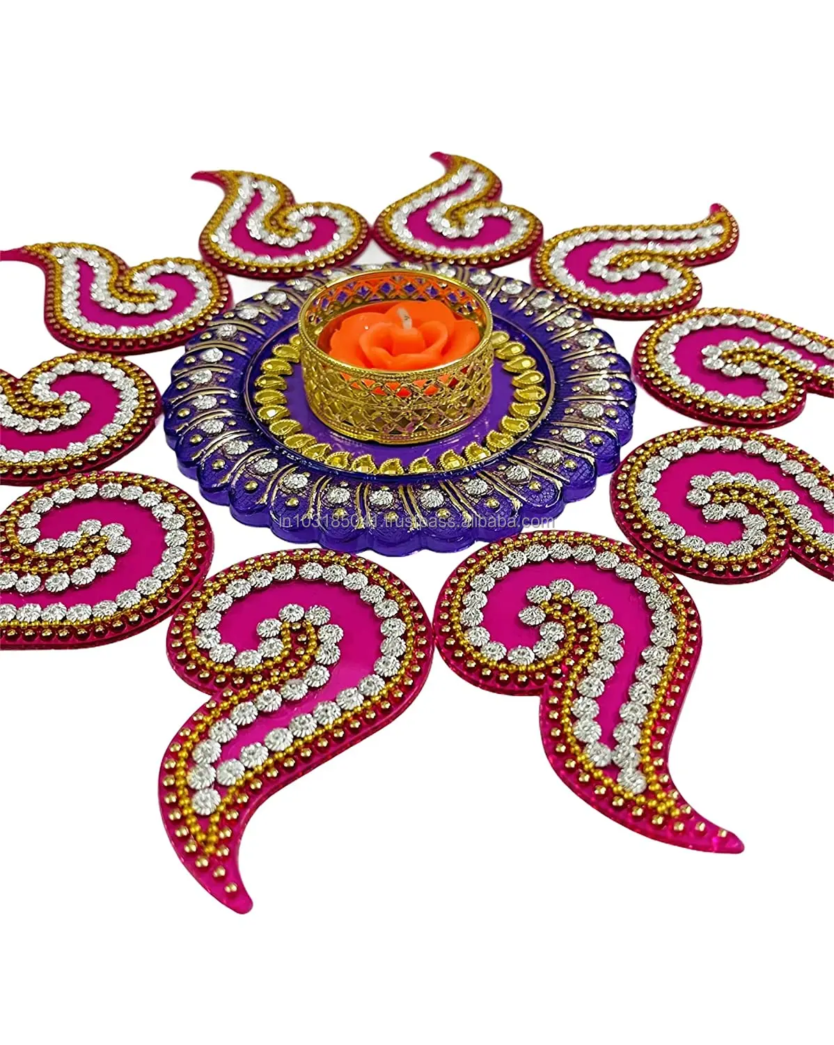 Acrylic Rangoli Diya Design - Wiederverwendbare Boden-Deko Für Diwali