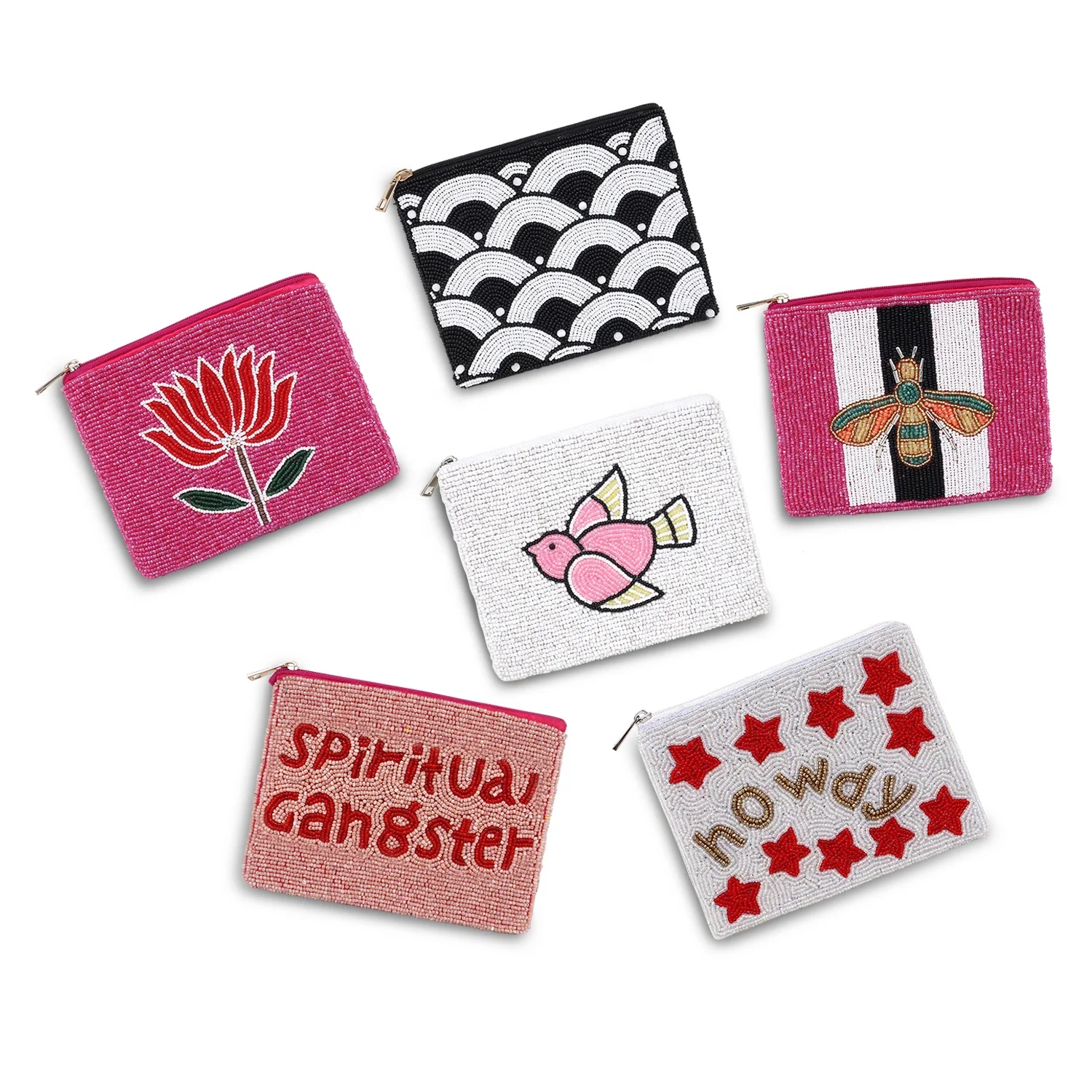 Handmade Beaded Coin Purse Pocket Money Purse Teens Beaded Wallet ...