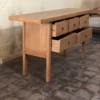 Teck naturel finement poncé