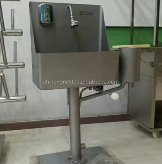 Hand sinks and knife sterilizers for hygienic control in slaughterhouses
