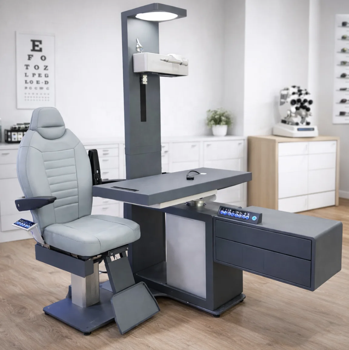 Optometry Workstation Hrt-3a 电动式验光设备眼科椅和支架组合装置,带 Led 阅读灯 - Buy Led Lamp Ophthalmic Unit ...