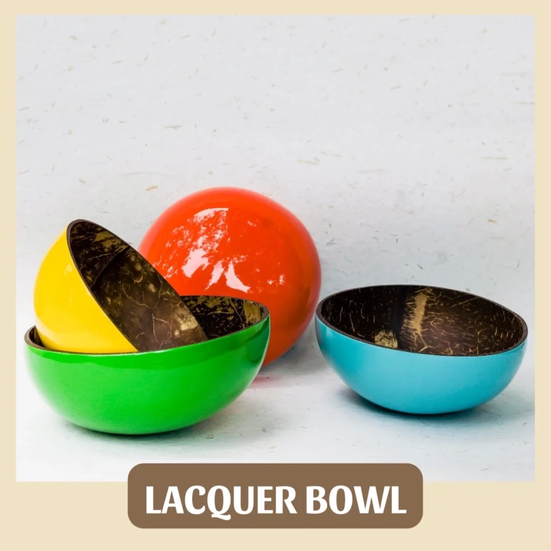 Colorful Bowls Lacquer Inlay Bowl Coconut Shell Lacquered Mother Of ...