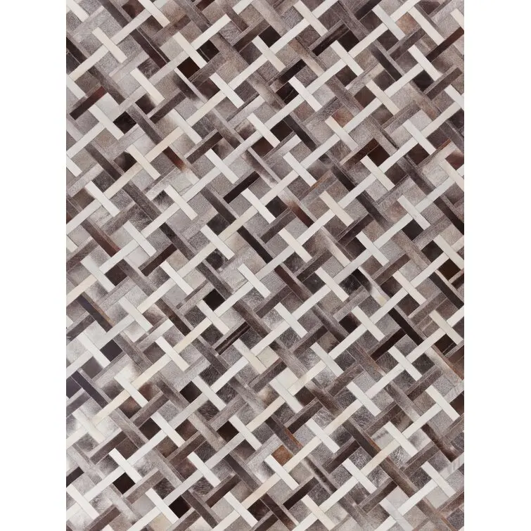 Authentic 8x10 Handmade Wool Cowhide Rug New Design Woven Hair-on 100% Cotton Material Area Rug for Living Room Bedroom Hallway