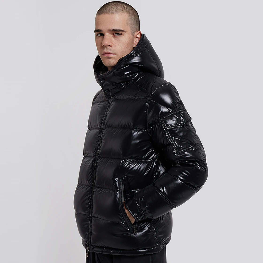 mens glossy puffer jacket