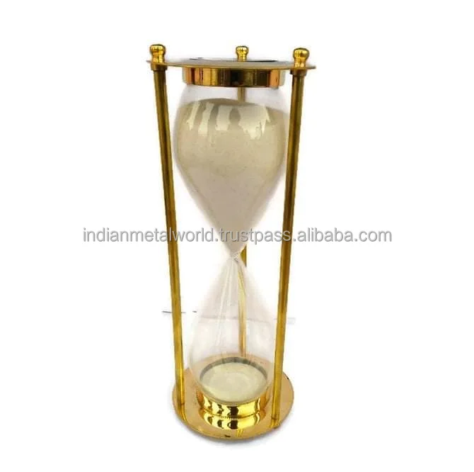Индийские поставщики, высококачественное ремесло, винтажное украшение, бронзовый песок, таймер, латунные песочные часы, металлические песочные часы
